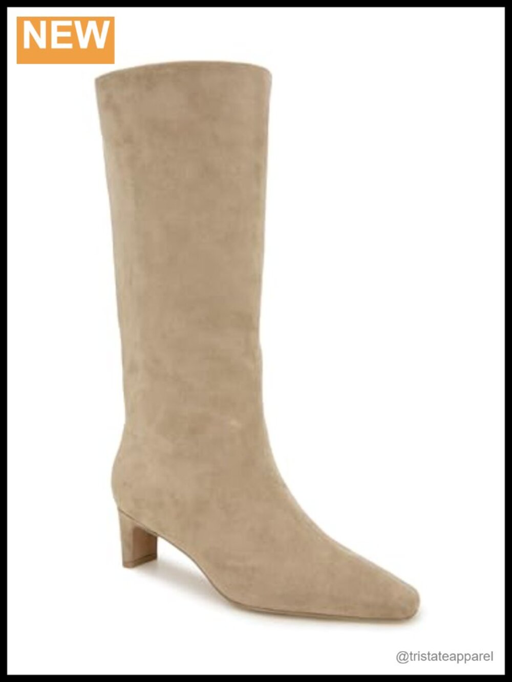Splendid June Knee High Boots Faux Suede Pointed Toe Zip Closure Kitten Heel